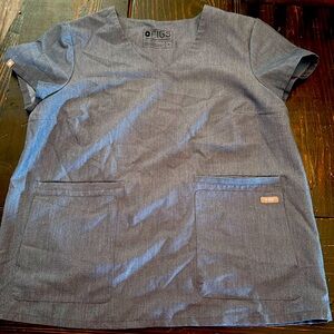 Heather denim figs scrub set medium top